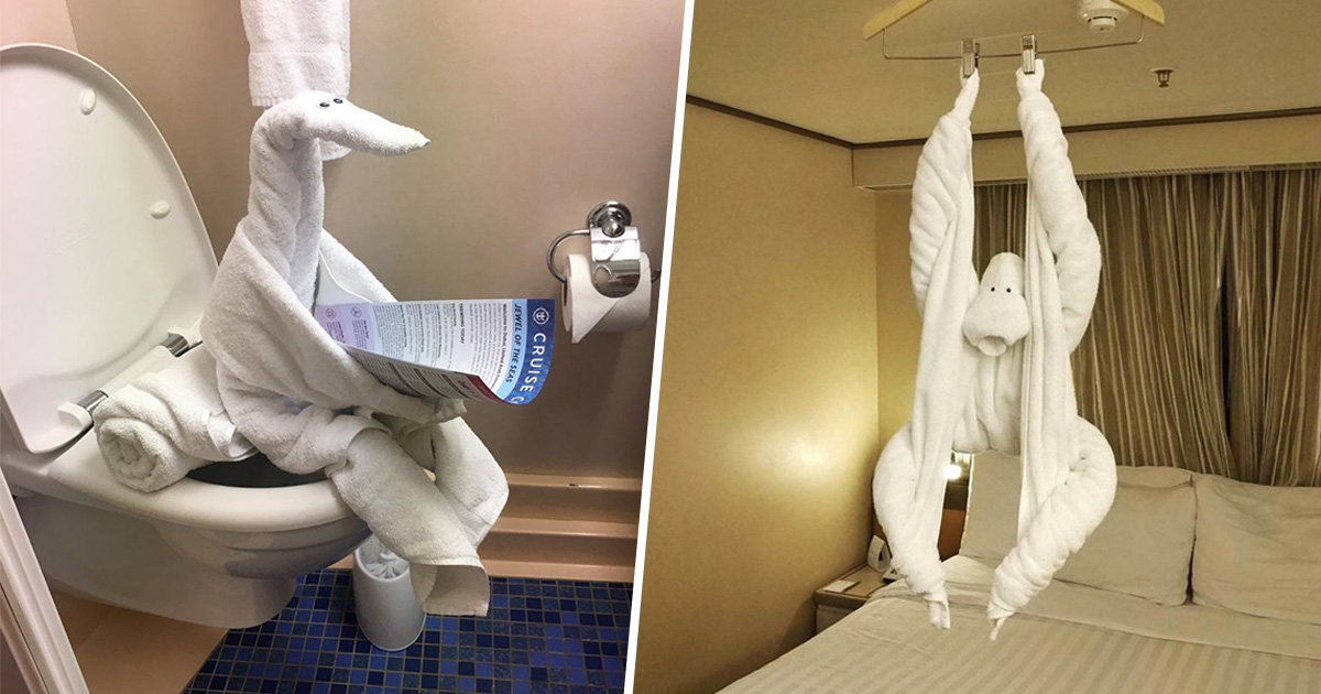 Des gens partagent les meilleurs pliages de serviettes qu’ils ont vus dans les hôtels (22 images)