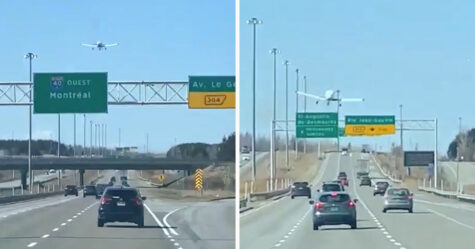 Un avion vient d’atterrir sur une autoroute au Québec et les conducteurs sont restés très calmes