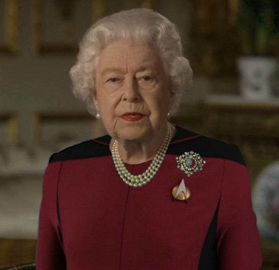 La reine d’Angleterre a prononcé un discours vêtue d’un habit vert et les photoshopeurs ont immédiatement su quoi faire
