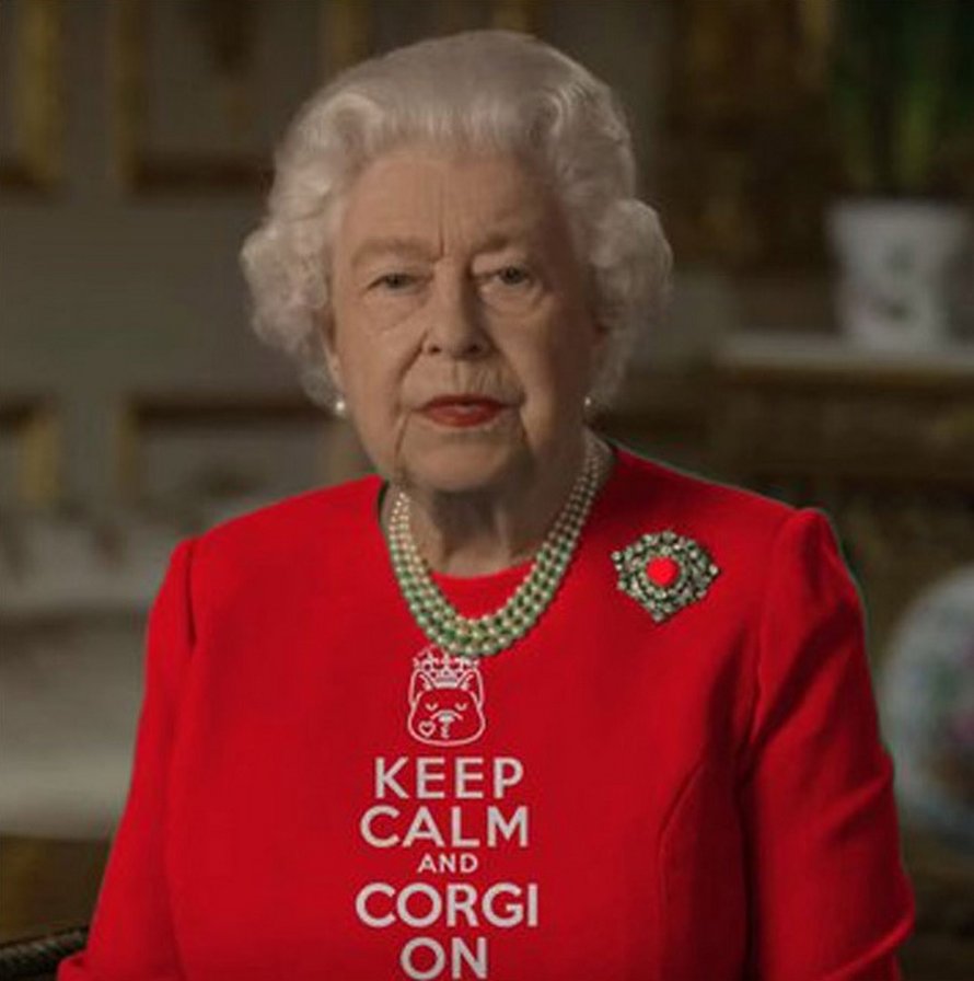 La reine d’Angleterre a prononcé un discours vêtue d’un habit vert et les photoshopeurs ont immédiatement su quoi faire