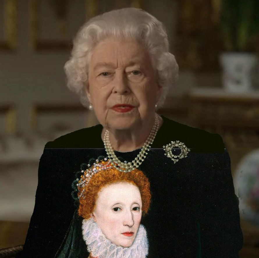 La reine d’Angleterre a prononcé un discours vêtue d’un habit vert et les photoshopeurs ont immédiatement su quoi faire