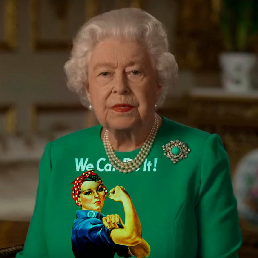 La reine d’Angleterre a prononcé un discours vêtue d’un habit vert et les photoshopeurs ont immédiatement su quoi faire