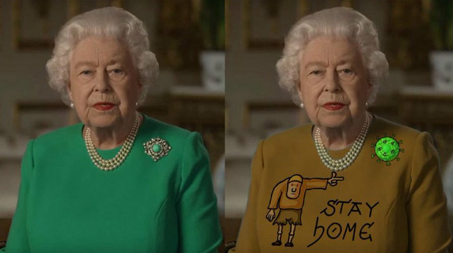 La reine d’Angleterre a prononcé un discours vêtue d’un habit vert et les photoshopeurs ont immédiatement su quoi faire