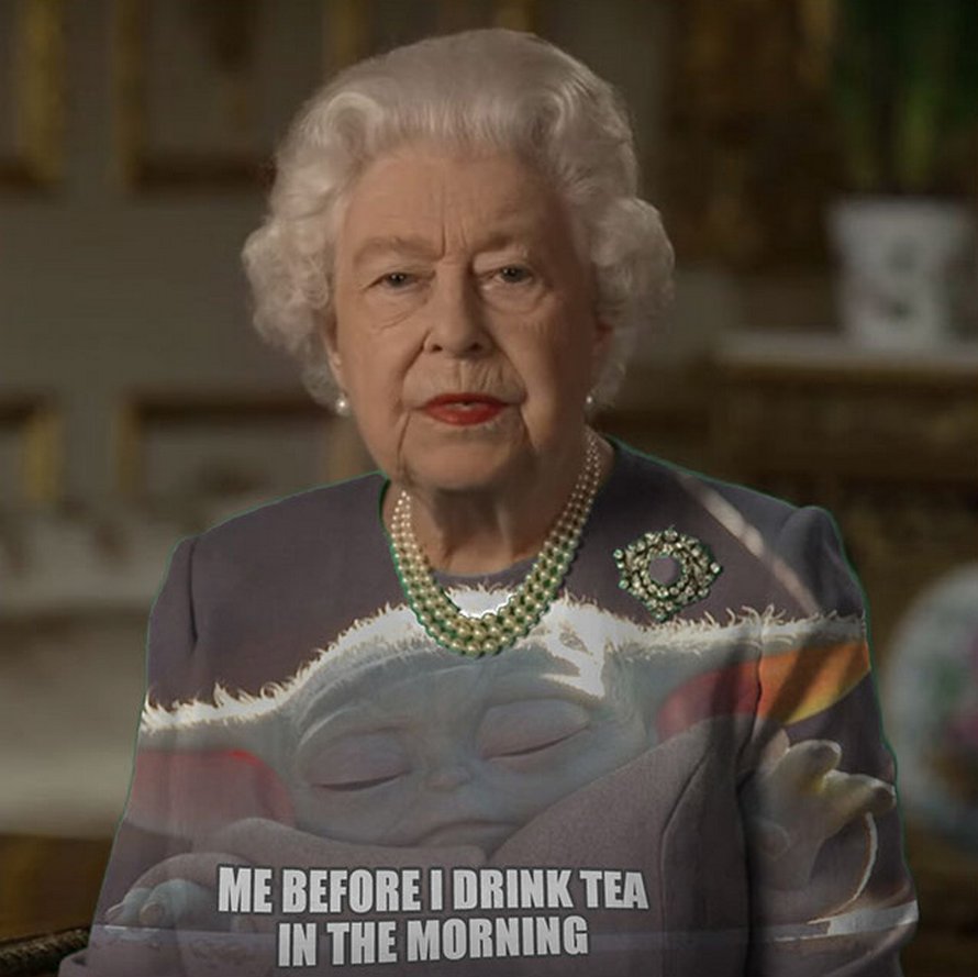 La reine d’Angleterre a prononcé un discours vêtue d’un habit vert et les photoshopeurs ont immédiatement su quoi faire