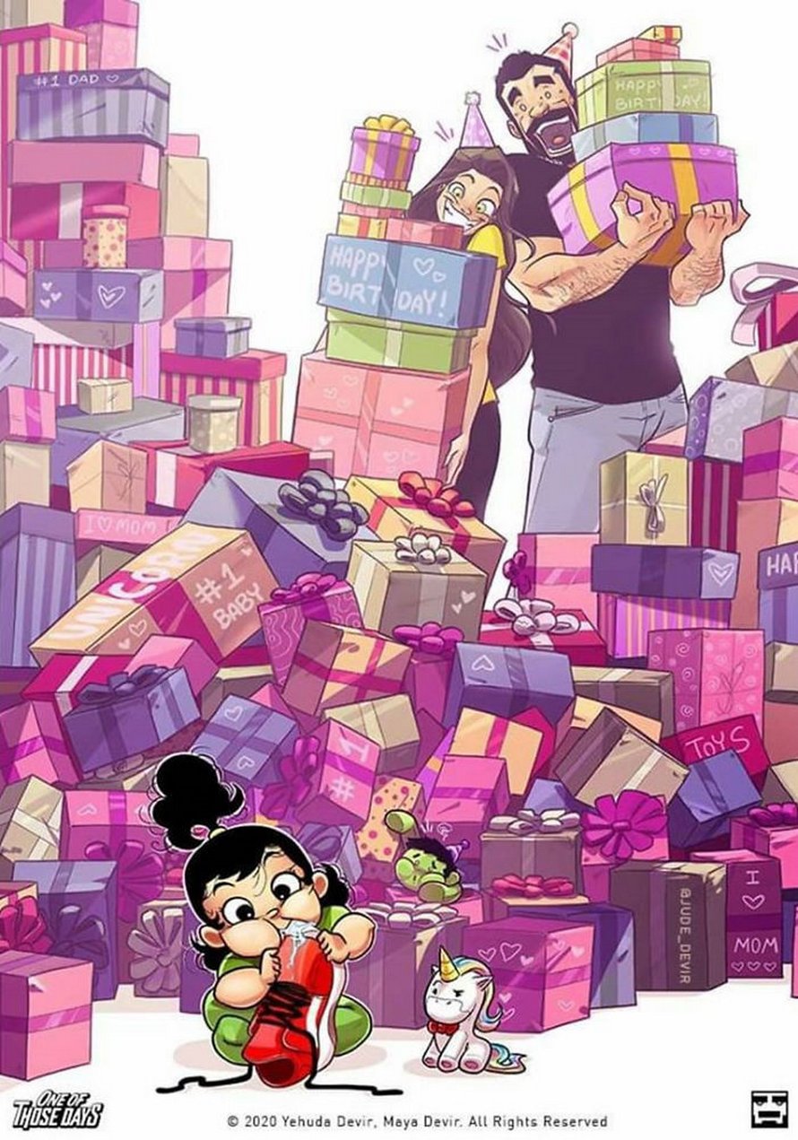 Un artiste continue d’illustrer sa vie quotidienne avec sa femme et on peut maintenant voir leur petite fille dans ces 38 bandes dessinées amusantes