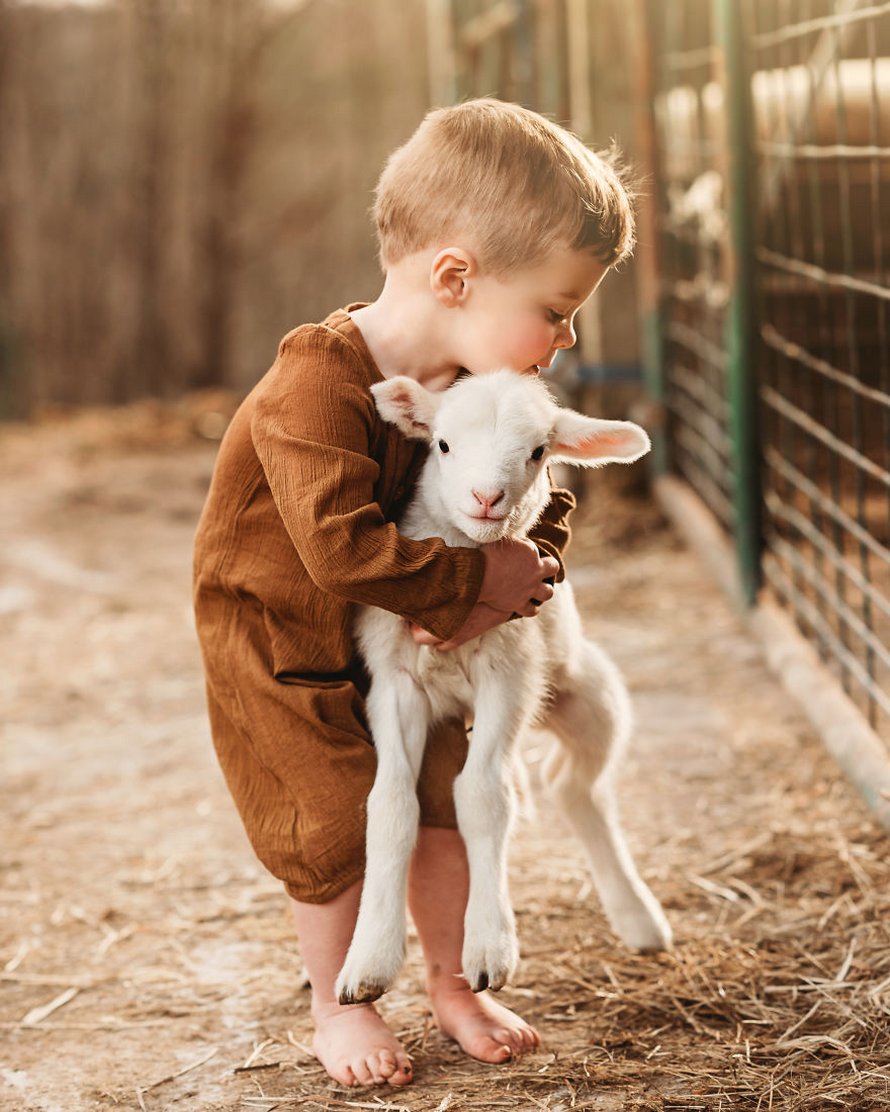 J’ai capturé l’innocence des enfants avec des animaux en 33 clichés attendrissants