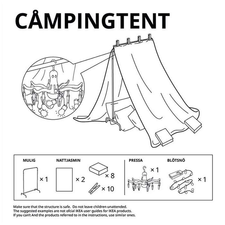 IKEA partage les instructions pour construire 6 types de cabanes de couvertures