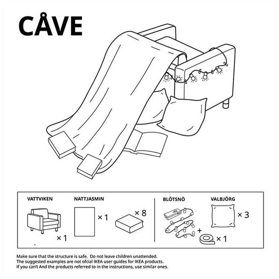 IKEA partage les instructions pour construire 6 types de cabanes de couvertures