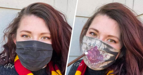 Une femme crée un masque d’Harry Potter sur lequel apparaît la Carte du Maraudeur lorsque vous respirez