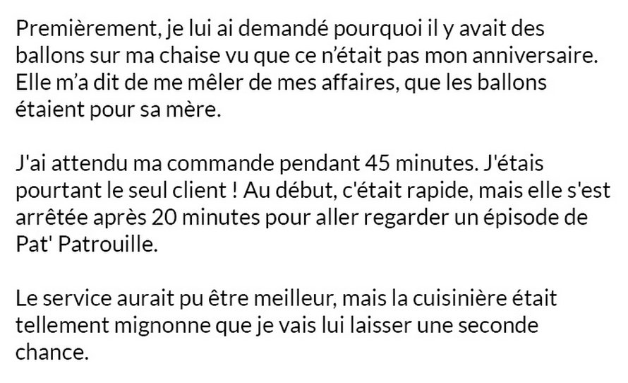 La critique honnête d’un papa sur le « restaurant » de sa fille devient virale