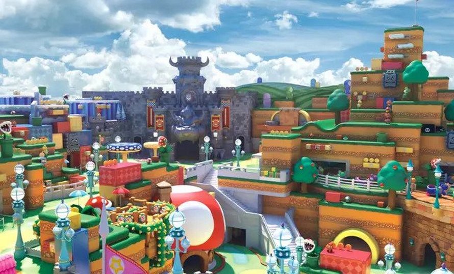 Les photos aériennes secrètes du parc à thème Super Nintendo World sont spectaculaires
