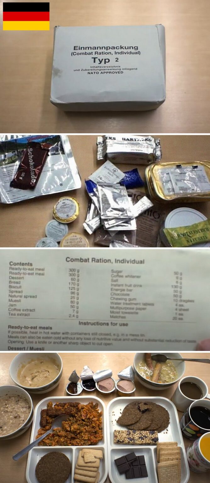 Einmannpackung MRE der Britischen Armee EPA Militärration 24H Ration