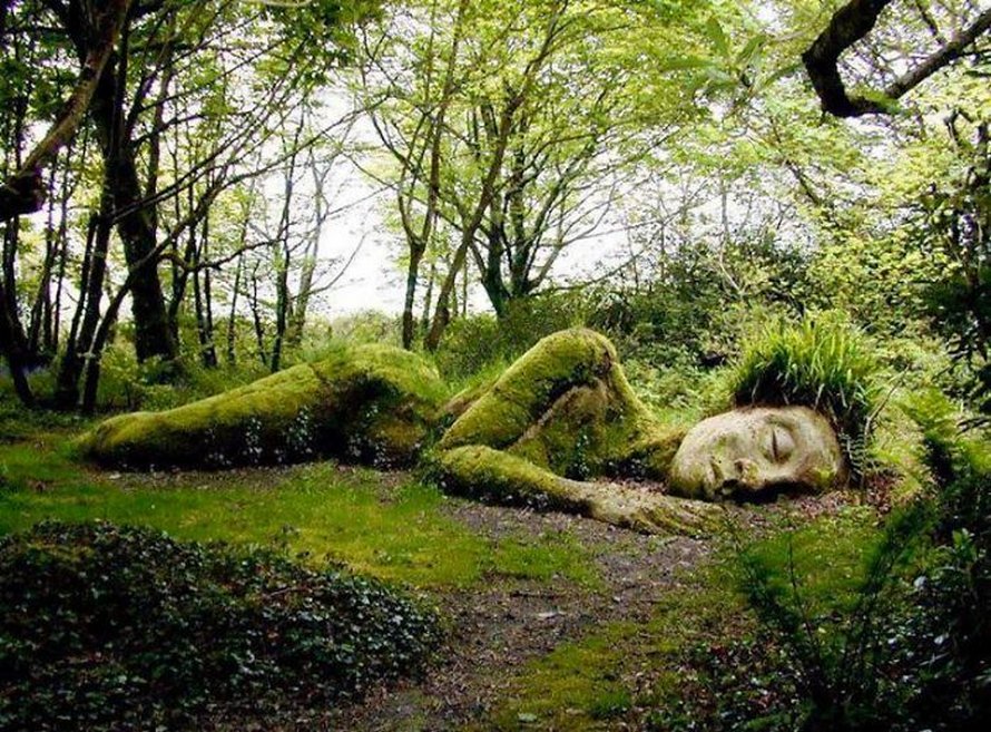 Une sculpture vivante époustouflante dans les jardins perdus de Heligan change d’apparence au fil des saisons