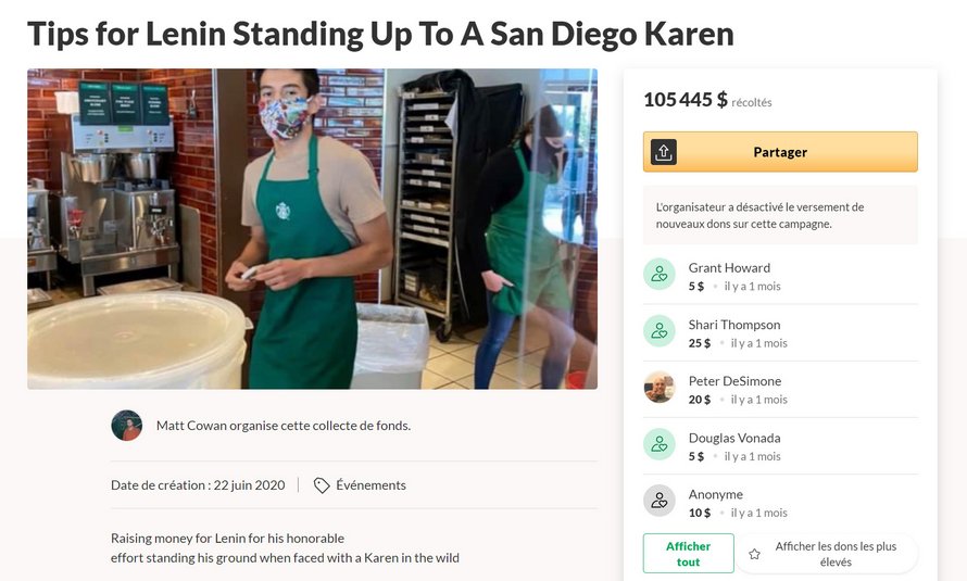 Un serveur de Starbucks reçoit 85 000 € de « pourboires » après avoir refusé de servir une femme qui ne voulait pas porter de masque