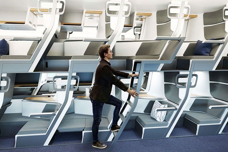 Cette nouvelle conception de sièges d’avion permet aux passagers de la classe économique de se coucher