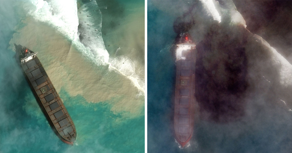 L’île Maurice déclare une urgence environnementale après le déversement massif de pétrole d’un pétrolier échoué