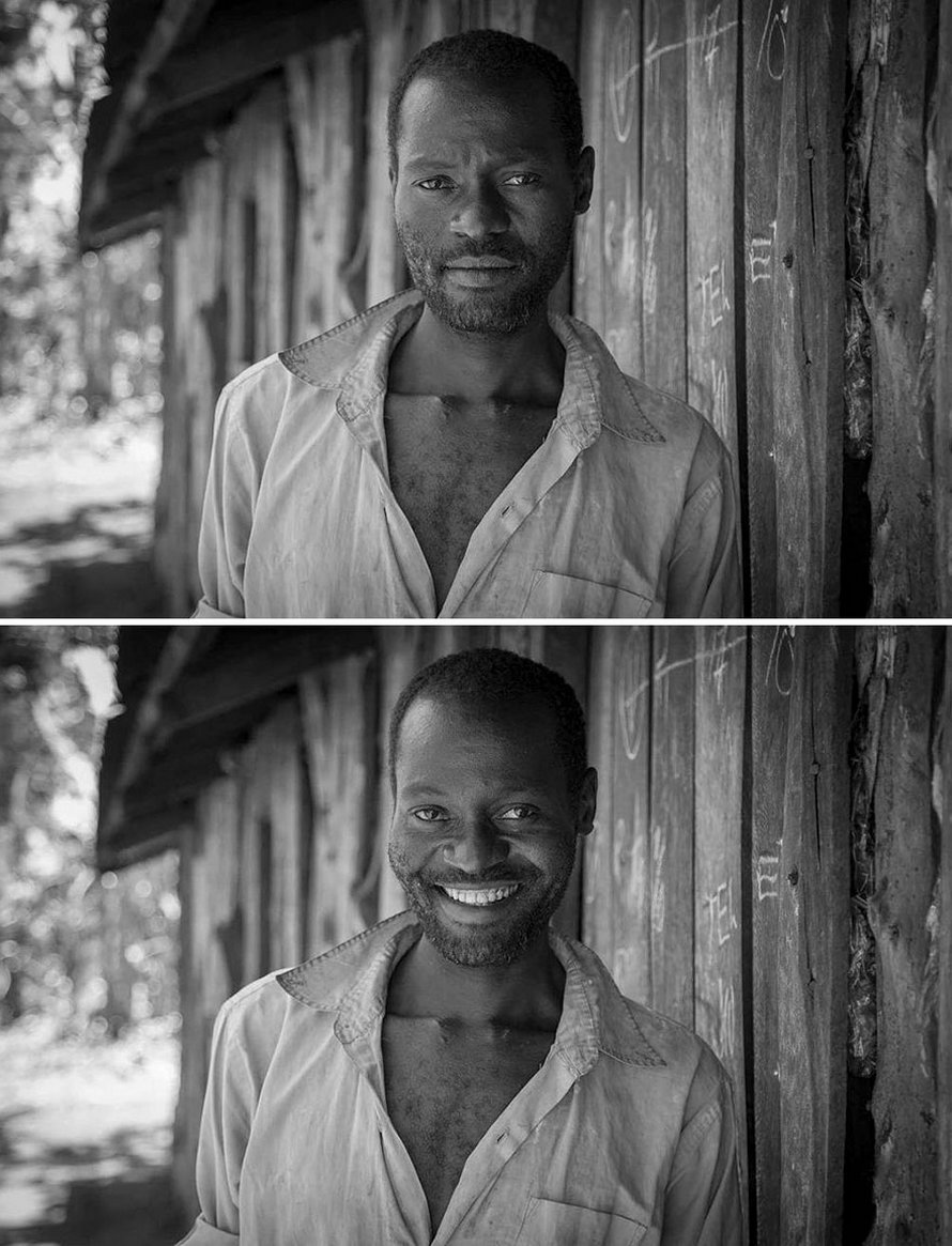 10 photos de gens avant et après leur avoir demandé de sourire