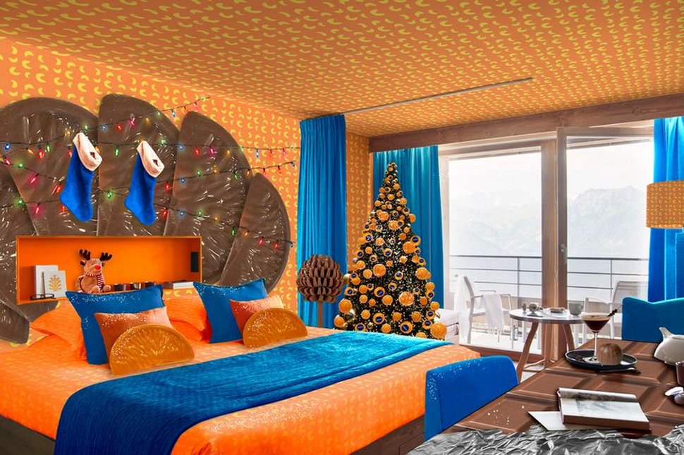 Vous pouvez séjourner dans une chambre d’hôtel sur le thème de Chocolate Orange pour Noël