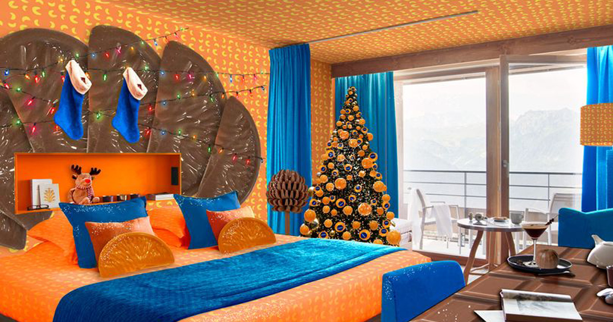 Vous pouvez séjourner dans une chambre d’hôtel sur le thème de Chocolate Orange pour Noël
