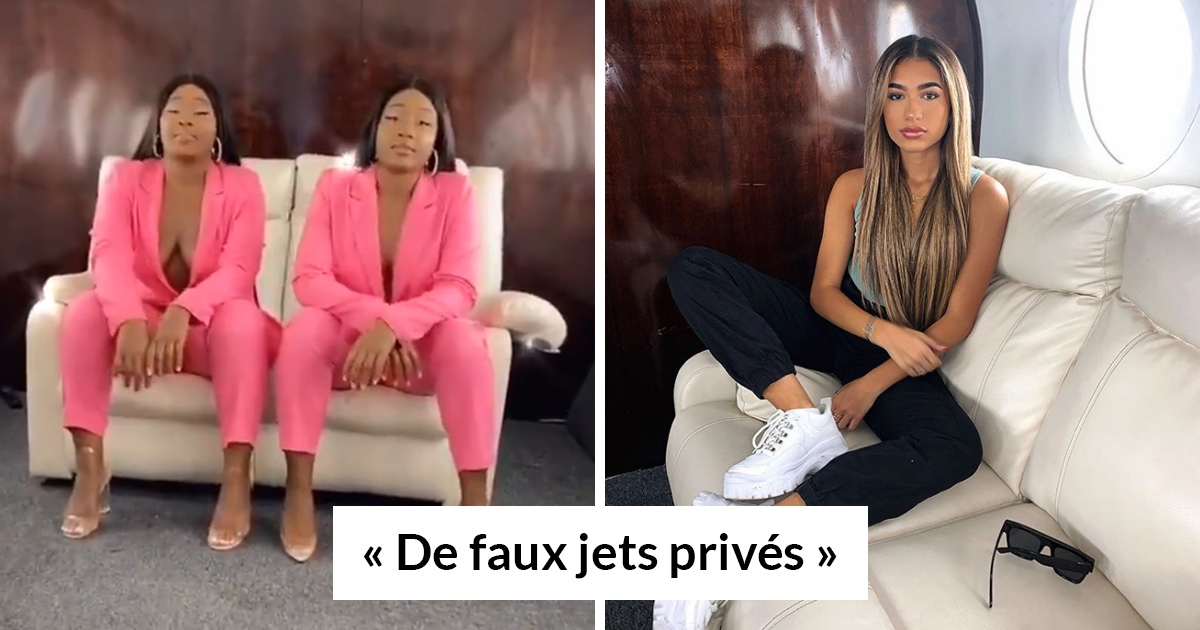 Des influenceurs utilisent des décors de studio pour donner l’impression qu’ils volent en jet privé et voici 6 exemples
