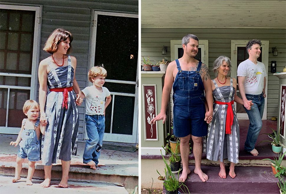 22 personnes qui ont recréé leurs photos de famille plusieurs années plus tard