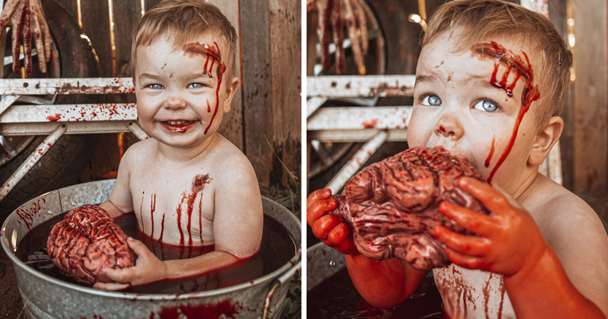 Une mère réalise une séance photo de zombie avec son bébé pour Halloween, mais elle est critiquée par d’autres parents