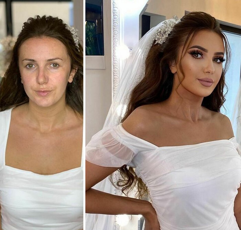 22 femmes avant et après leur maquillage de mariage