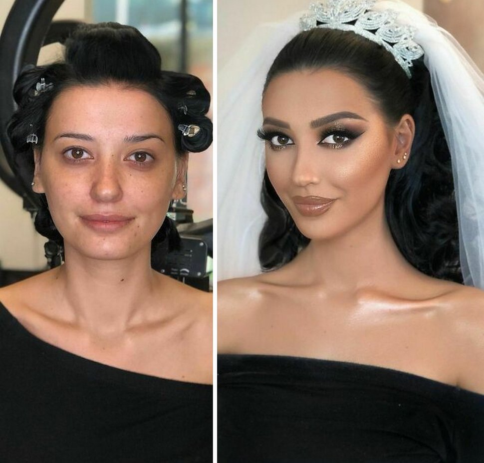 22 femmes avant et après leur maquillage de mariage