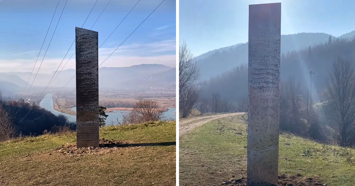Le monolithe mystérieux du désert de l&#8217;Utah apparaît à côté d&#8217;une forteresse préhistorique en Roumanie