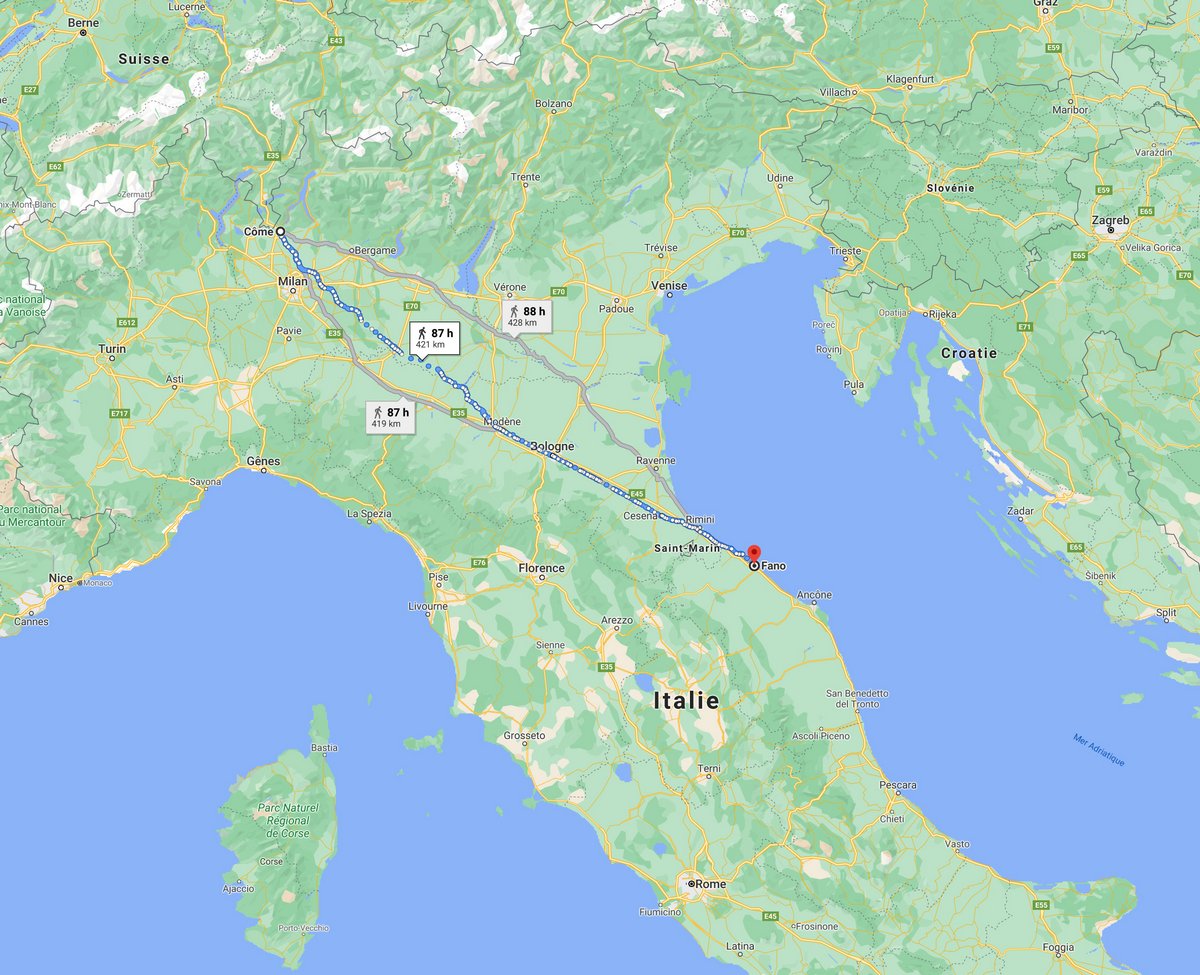Un homme italien parcourt 450 km à pied pour se calmer après s’être disputé avec sa femme