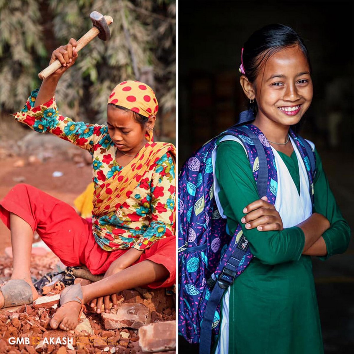 19 photos avant et après qui montrent comment la vie des enfants travailleurs du Bangladesh a changé après que ce photographe a financé leur éducation
