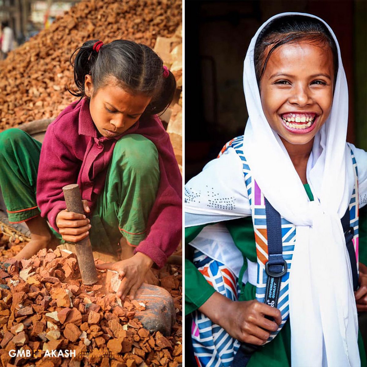 19 photos avant et après qui montrent comment la vie des enfants travailleurs du Bangladesh a changé après que ce photographe a financé leur éducation