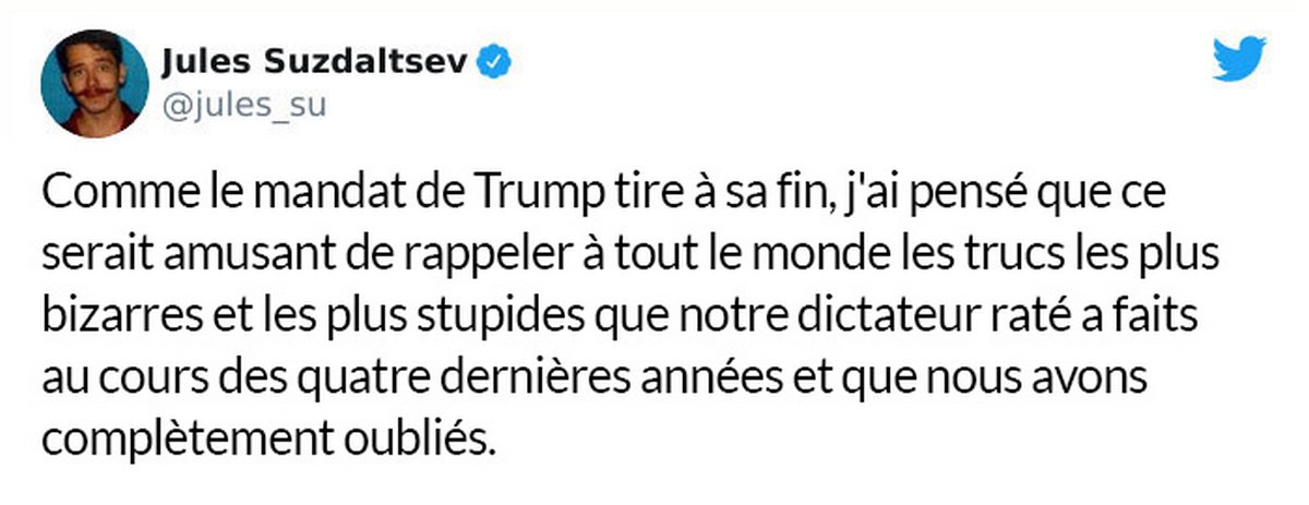 Cet homme a publié les choses les plus stupides que Trump a faites pendant sa présidence