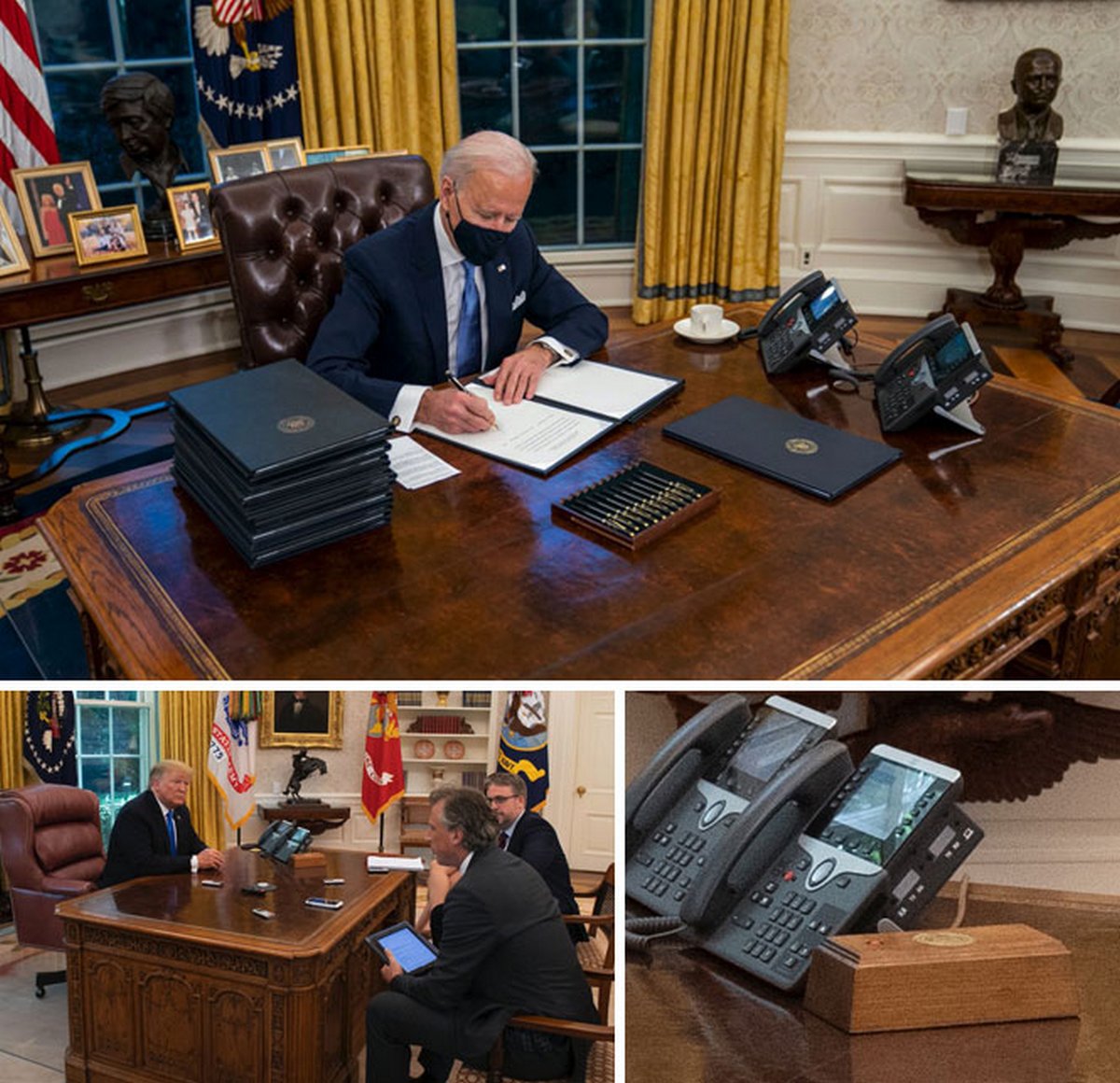 18 photos qui montrent les différences entre le Bureau ovale de Biden et celui de Trump
