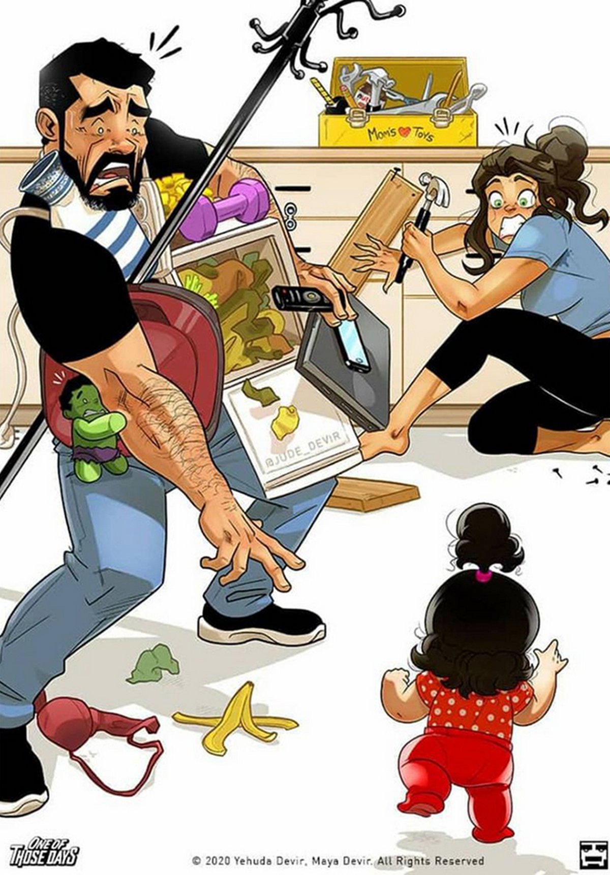 Cet artiste qui dessine son quotidien avec sa femme va avoir un autre bébé et il montre leurs luttes parentales en 22 illustrations