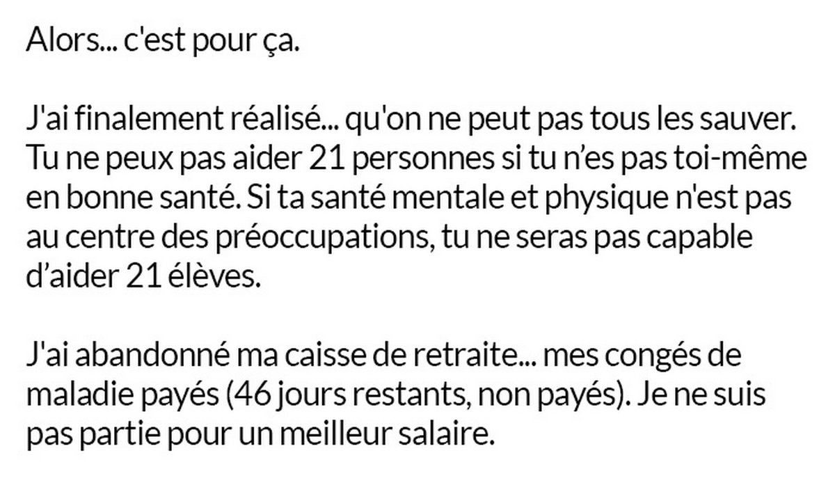 Cette ancienne enseignante de maternelle a énuméré 5 raisons pour lesquelles elle a quitté son emploi et elle a obtenu 263 000 likes