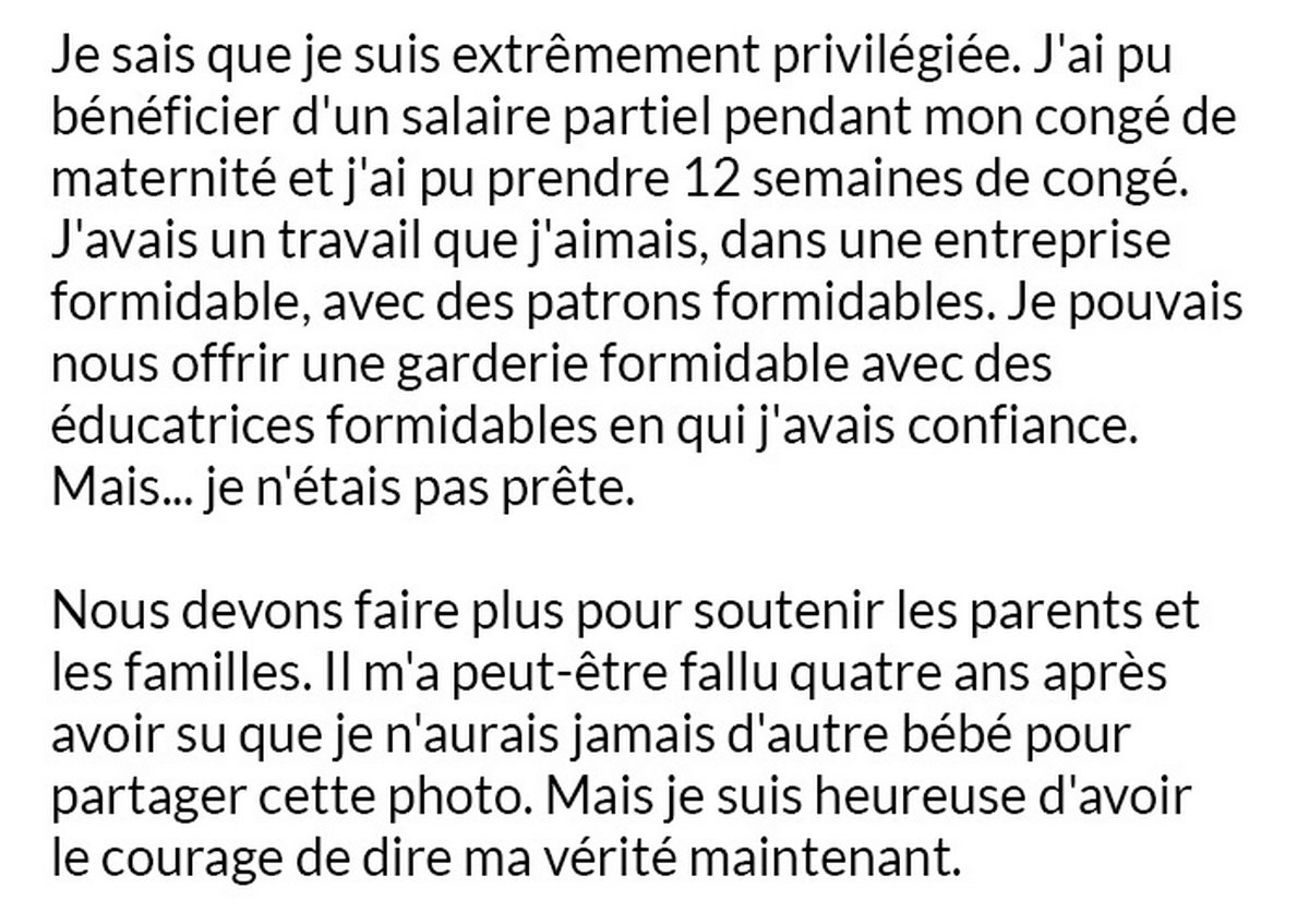 « J’ai été forcée de faire avec et de retourner au travail » : une mère au coeur brisé explique pourquoi 12 semaines de congé de maternité ne suffisent pas