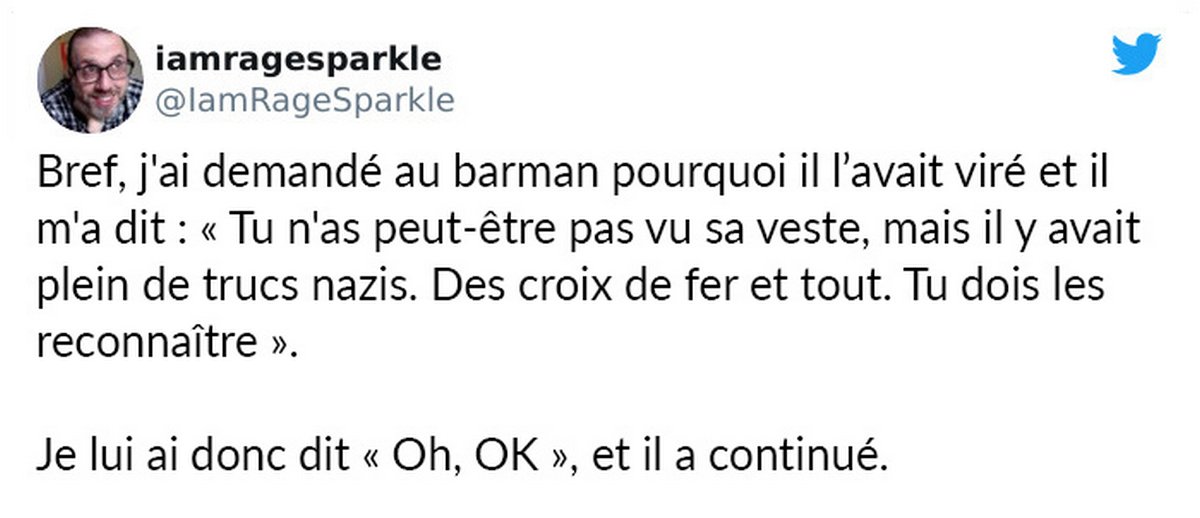 Un barman vire un client nazi poli de son bar et explique pourquoi il est important de le faire