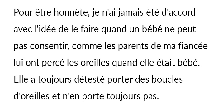 Des grands-parents percent les oreilles d’un bébé à l’insu des parents et sont ensuite furieux de ne plus pouvoir le garder