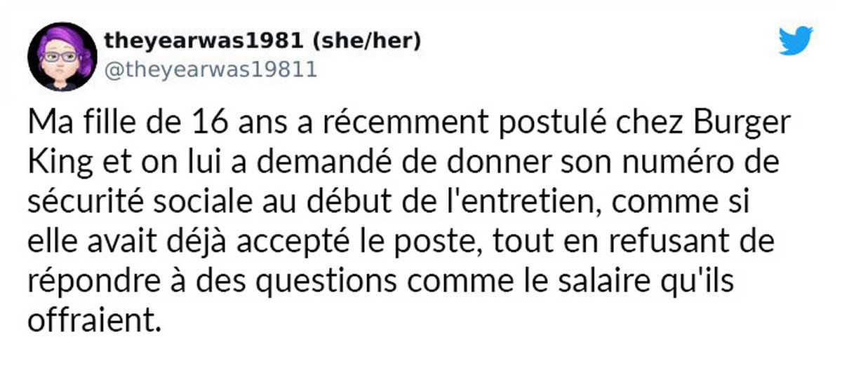 Burger King appose une affiche demandant aux parents de jeunes de 14 et 15 ans de les laisser postuler pour un emploi et les gens sont scandalisés