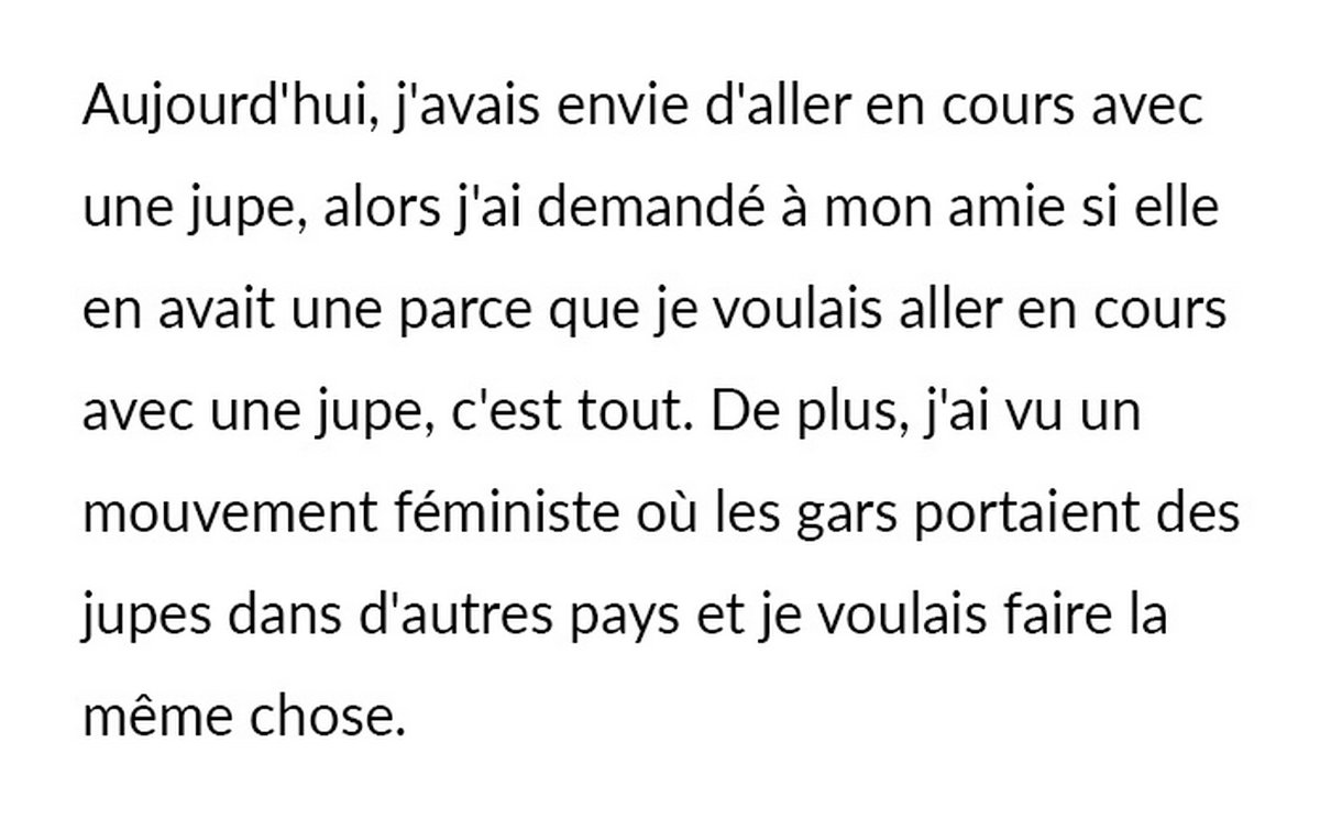 Des enseignants portent des jupes en classe pour protester contre le renvoi d’un élève qui en portait une