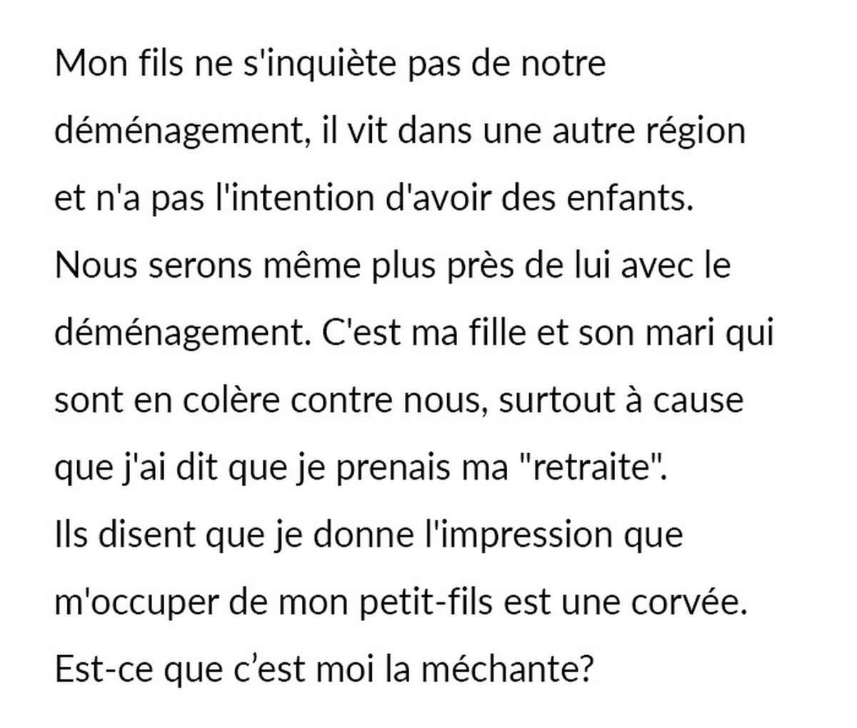 Une grand-mère veut enfin vivre pour elle-même, alors elle se « retire » de la garde de ses petits-enfants, ce qui bouleverse sa fille