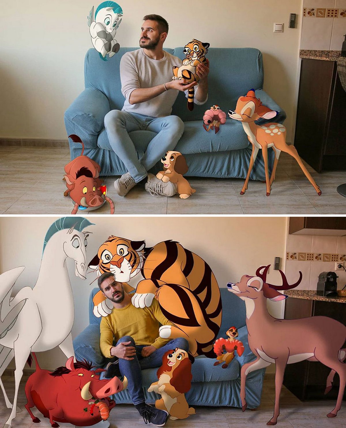 Cet homme continue d’insérer des personnages Disney dans ses photos et on dirait qu’ils s’amusent comme des fous