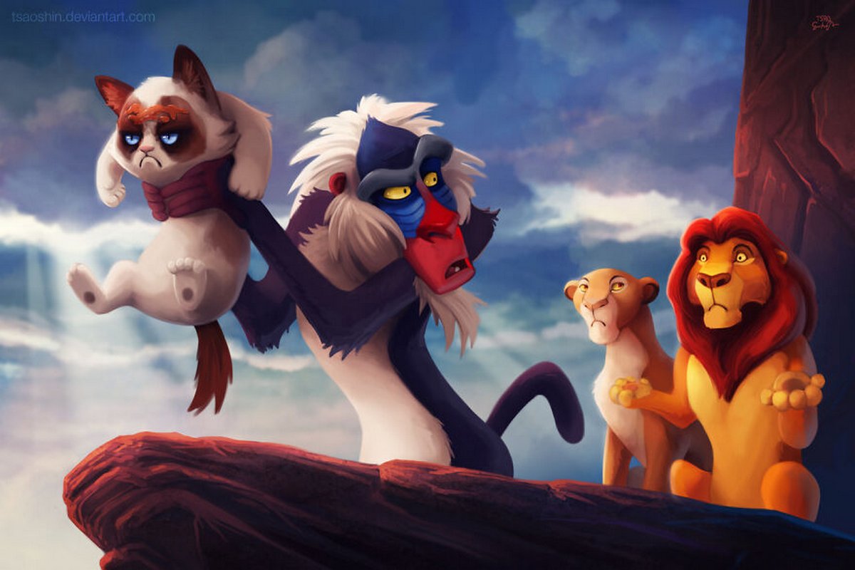 Cet artiste insère le légendaire Grumpy Cat dans des films Disney et le résultat est hilarant
