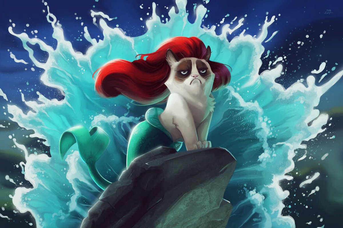 Cet artiste insère le légendaire Grumpy Cat dans des films Disney et le résultat est hilarant