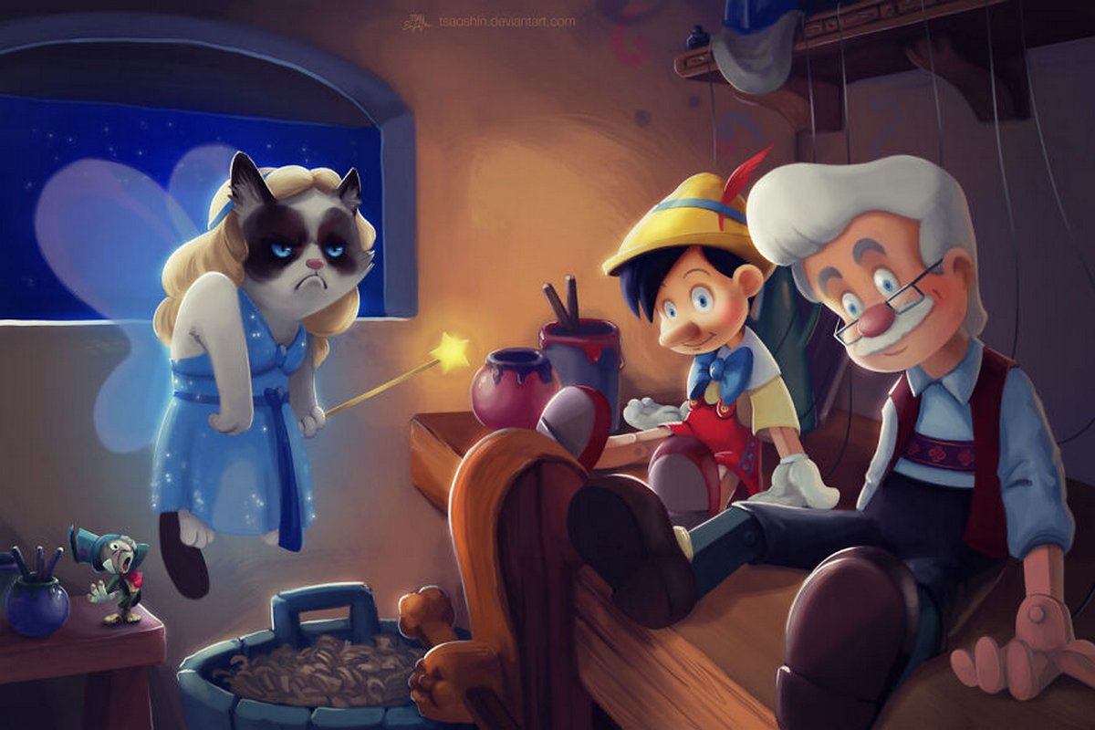 Cet artiste insère le légendaire Grumpy Cat dans des films Disney et le résultat est hilarant