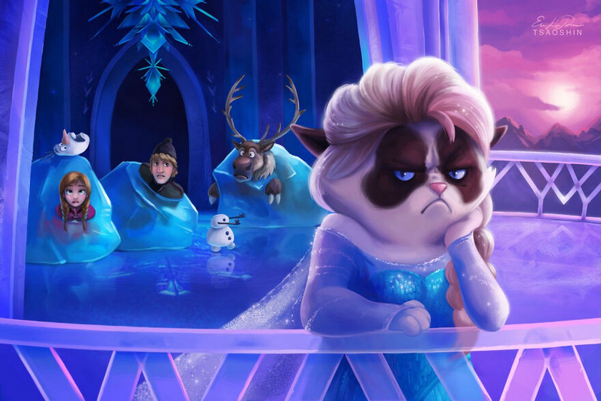 Cet artiste insère le légendaire Grumpy Cat dans des films Disney et le résultat est hilarant