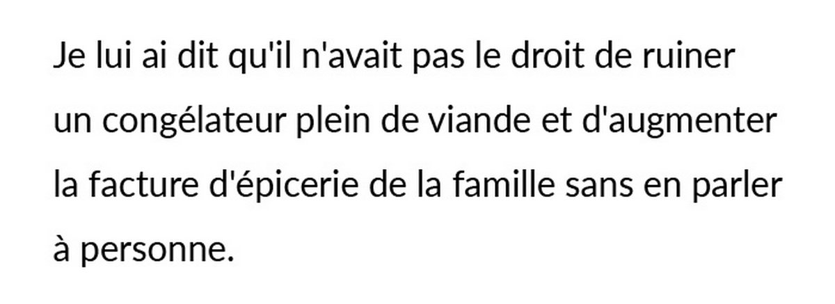 Un père oblige son fils végétarien à se charger de la viande pourrie après qu’il a débranché le congélateur pour faire pourrir leur viande