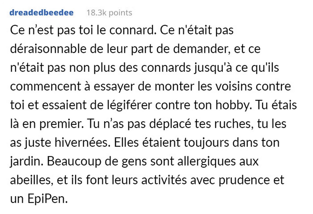 Des voisins s’opposent à un apiculteur qui refuse d’abandonner ses abeilles pour le bien de l’enfant allergique d’un voisin
