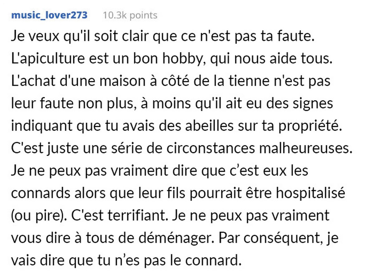 Des voisins s’opposent à un apiculteur qui refuse d’abandonner ses abeilles pour le bien de l’enfant allergique d’un voisin